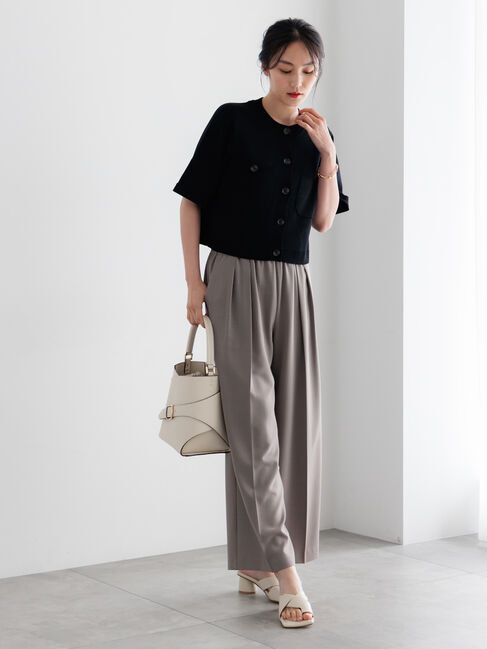 Te chichi「【調温】14G総針ハーフスリーブニットジャケット」|カーディガン|