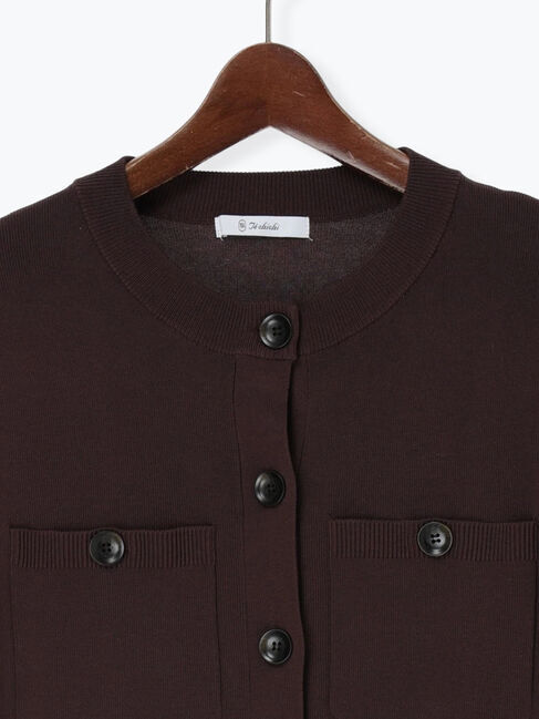 Te chichi「【調温】14G総針ハーフスリーブニットジャケット」|カーディガン|