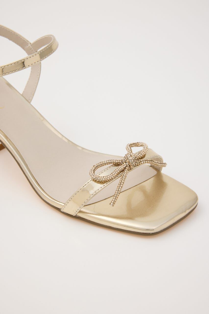 rienda「ビジューリボンクリアヒールサンダル」|サンダル|