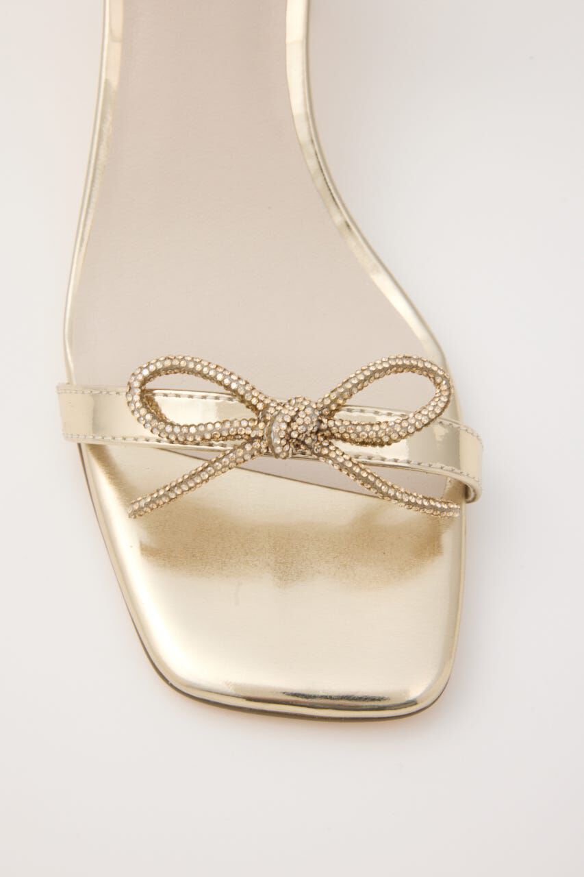 rienda「ビジューリボンクリアヒールサンダル」|サンダル|