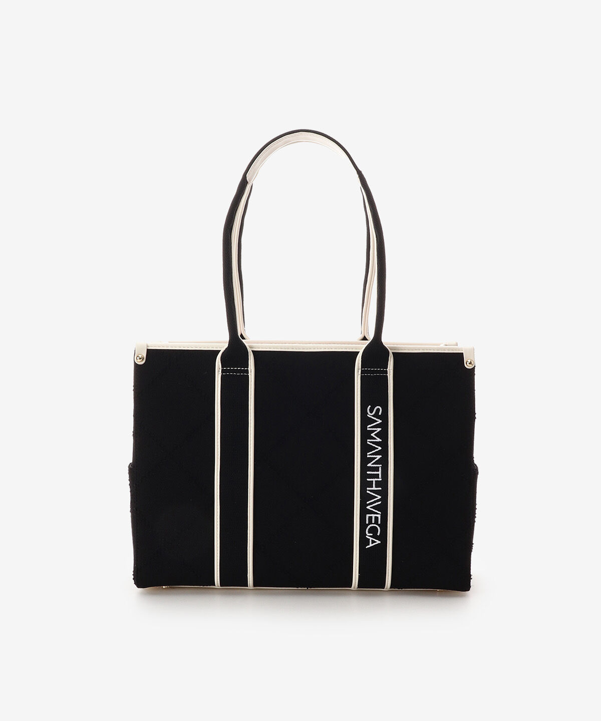 Samantha Vega「ロゴテープデニム風A4トート」|トートバッグ|ブラック