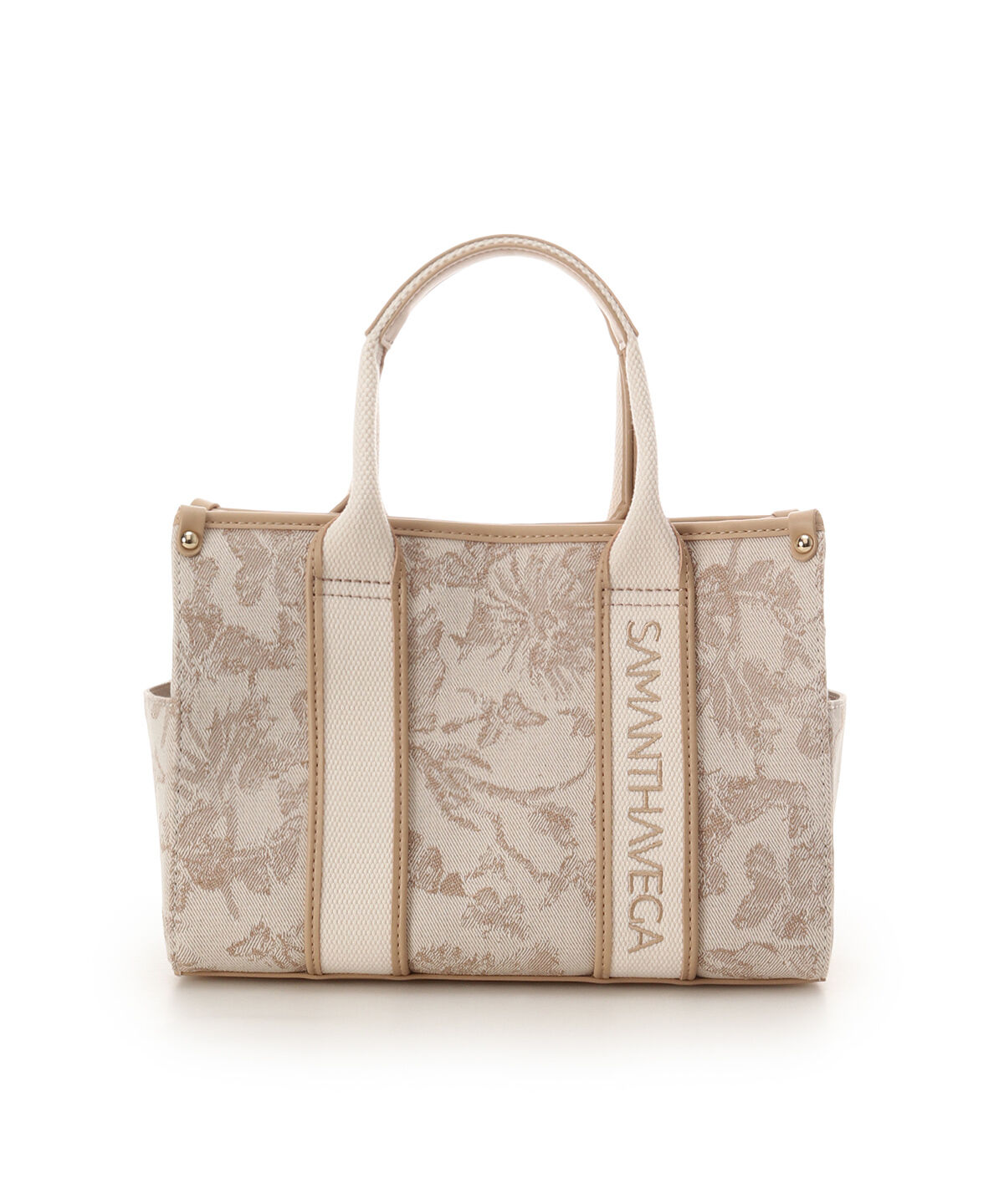 Samantha Vega「ロゴテープジャガード調トートバッグ（小）」|トートバッグ|ベージュ
