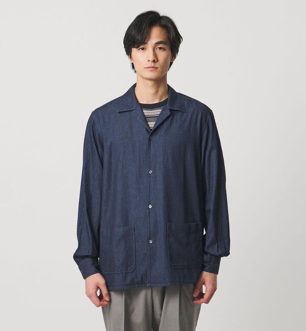 UNITED ARROWS「デニム オープンカラー シャツ」|シャツ・ブラウス|