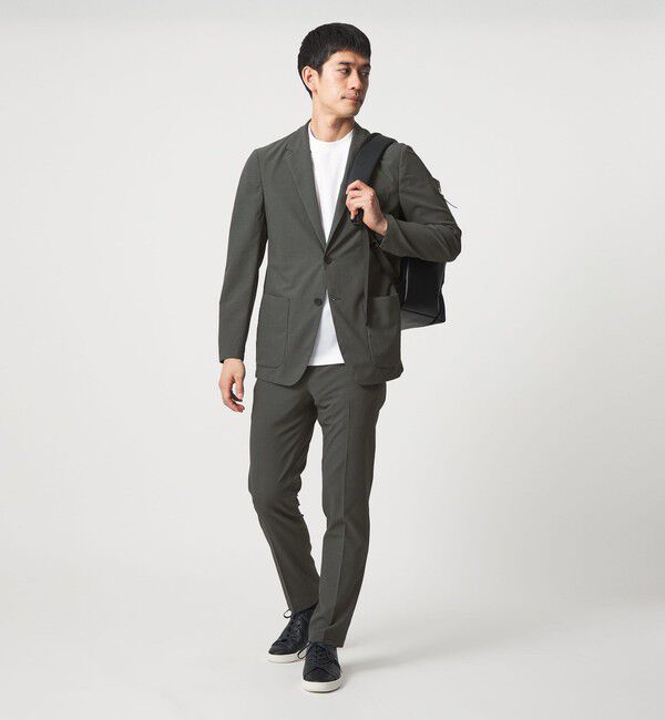 UNITED ARROWS「ライトサッカー ノープリーツ テーパードパンツ UA COZY ウォッシャブル 2WAYストレッチ」|スラックス|