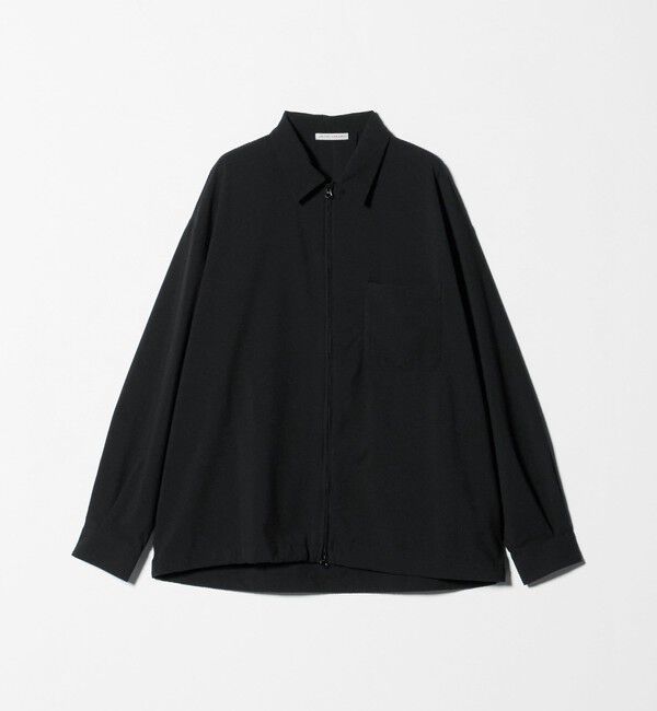 UNITED ARROWS「DotAir ドットエア サッカー ジップ シャツ　吸水速乾」|シャツ・ブラウス|BLACK