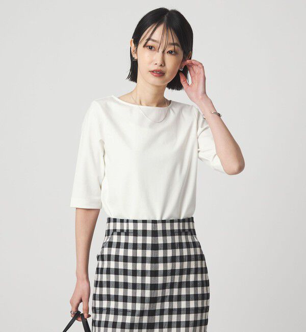 UNITED ARROWS green label relaxing「ボートネック ポンチ プルオーバー カットソー 接触冷感 UVカット」|Tシャツ・カットソー|