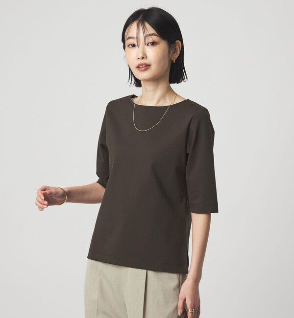 UNITED ARROWS green label relaxing「ボートネック ポンチ プルオーバー カットソー 接触冷感 UVカット」|Tシャツ・カットソー|