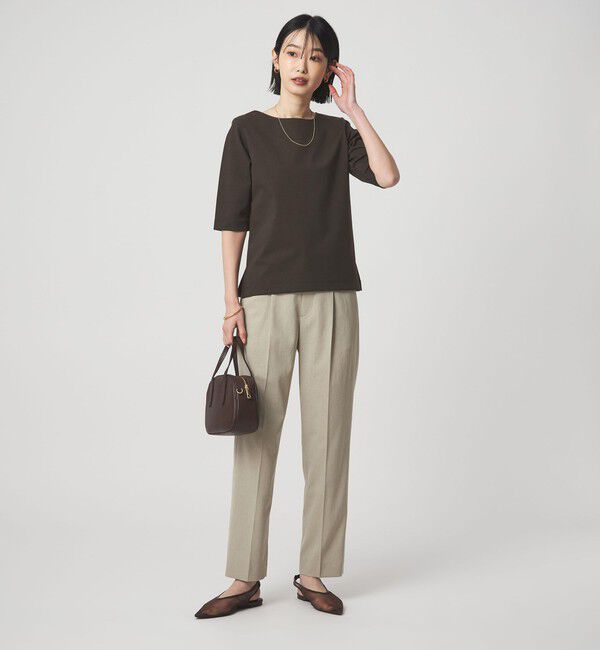 UNITED ARROWS green label relaxing「ボートネック ポンチ プルオーバー カットソー 接触冷感 UVカット」|Tシャツ・カットソー|