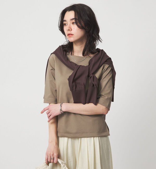 UNITED ARROWS green label relaxing「ボートネック ポンチ プルオーバー カットソー 接触冷感 UVカット」|Tシャツ・カットソー|