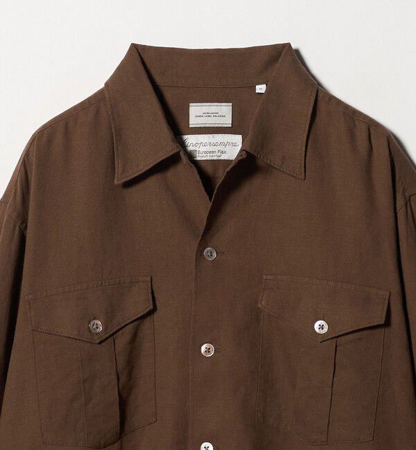 UNITED ARROWS green label relaxing「レーヨン リネン フラップポケット オープンカラー シャツ」|シャツ・ブラウス|