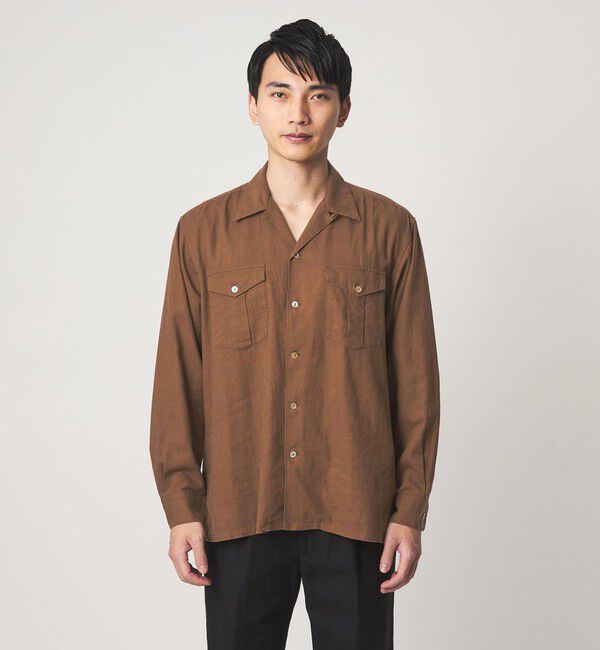 UNITED ARROWS green label relaxing「レーヨン リネン フラップポケット オープンカラー シャツ」|シャツ・ブラウス|