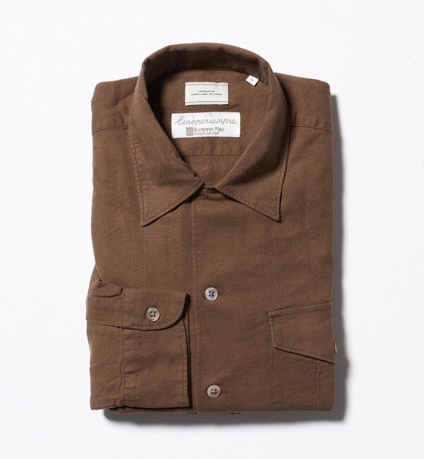 UNITED ARROWS green label relaxing「レーヨン リネン フラップポケット オープンカラー シャツ」|シャツ・ブラウス|
