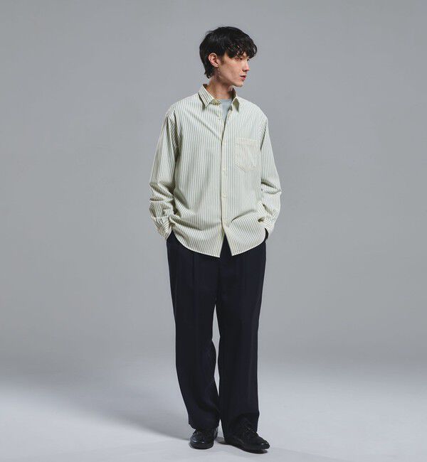 UNITED ARROWS green label relaxing「FINE BASIC トリアセテート ウール  2P ワイド スラックス パンツ W4 」|スラックス|