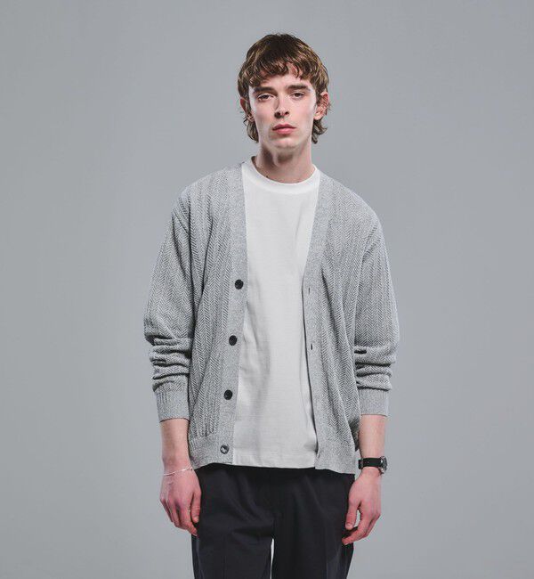 UNITED ARROWS green label relaxing「ミックス メランジ メッシュ カーディガン」|カーディガン|MD.GRAY
