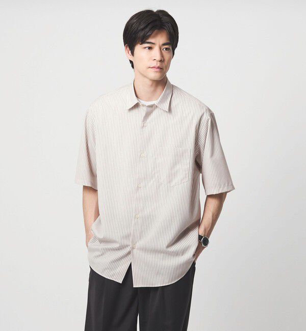 UNITED ARROWS green label relaxing「ウォッシャブルトロ パターン ジャスト ルーズ 半袖 シャツ -ウォッシャブル・ストレッチ-」|シャツ・ブラウス|