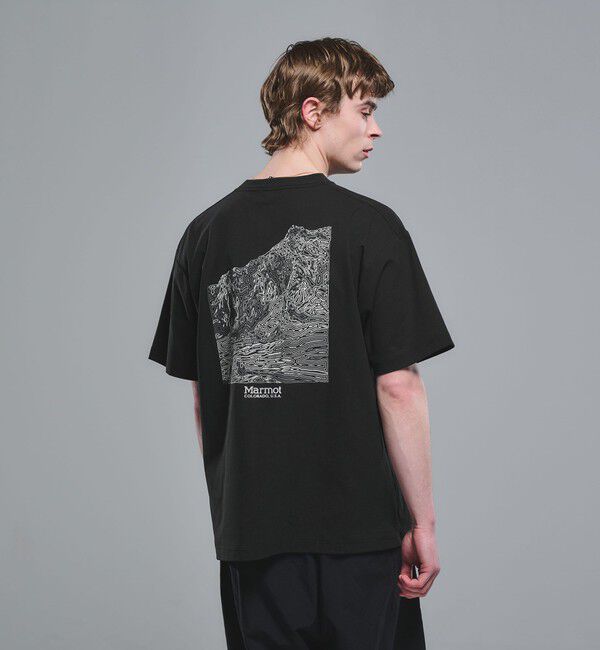 UNITED ARROWS green label relaxing「【別注】＜Marmot＞マウンテン ディピクション 半袖 Tシャツ  -吸水・速乾・UVカット-」|Tシャツ・カットソー|BLACK