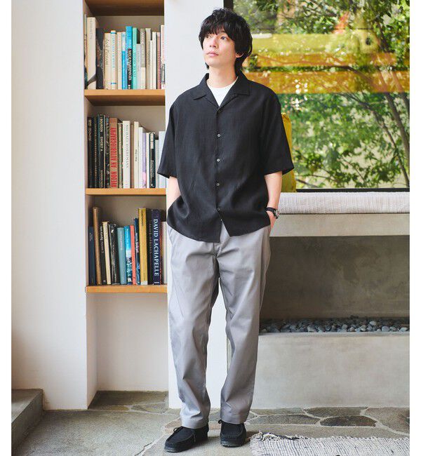 UNITED ARROWS green label relaxing「リネン ポプリン オープンカラー 半袖 シャツ」|シャツ・ブラウス|