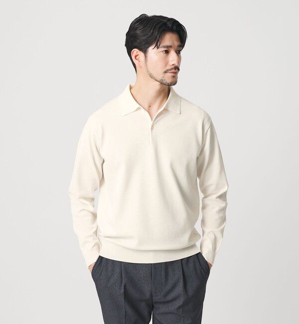 BEAUTY&YOUTH UNITED ARROWS「【WEB限定 WARDROBE SMART】KOUKIN ハイゲージ ニット ポロシャツ【抗菌・防臭】」|ニット・セーター|