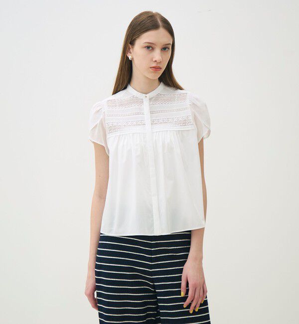 TOMORROWLAND collection「コットンコンビネーション ペタルスリーブブラウス」|シャツ・ブラウス|