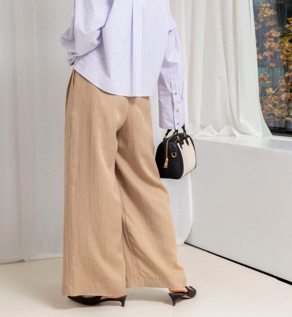 NOLLEY'S「【WEB＆一部店舗限定サイズアイテム】ウォッシャブルセルロースワイドパンツ」|その他|ベージュ