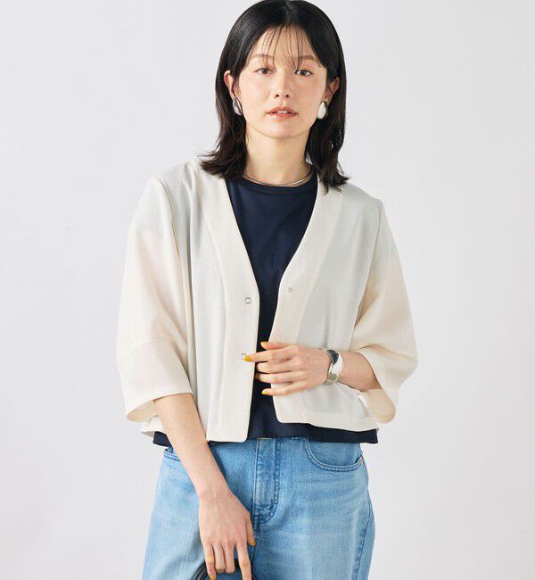 NOLLEY'S「ウォッシャブルヴィンテージメッシュカーディガン」|ブルゾン・スタジャン|