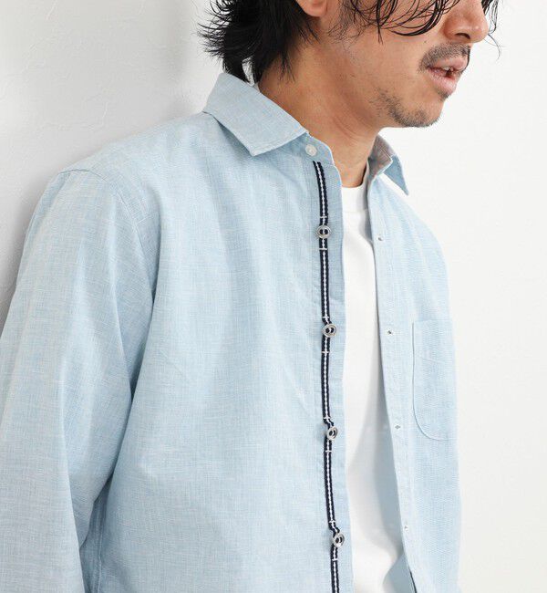 NOLLEY'S goodman「綿麻パラシュートボタン7分袖シャツ 26SS」|シャツ・ブラウス|