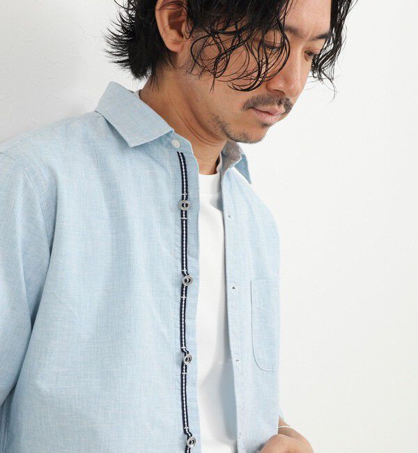 NOLLEY'S goodman「綿麻パラシュートボタン7分袖シャツ 26SS」|シャツ・ブラウス|