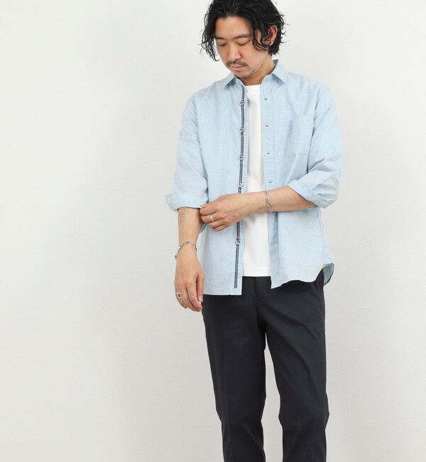 NOLLEY'S goodman「綿麻パラシュートボタン7分袖シャツ 26SS」|シャツ・ブラウス|