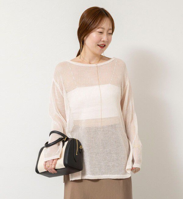 NOLLEY'S sophi「《手洗い可能》麻混針抜き天竺プルオーバー」|ニット・セーター|