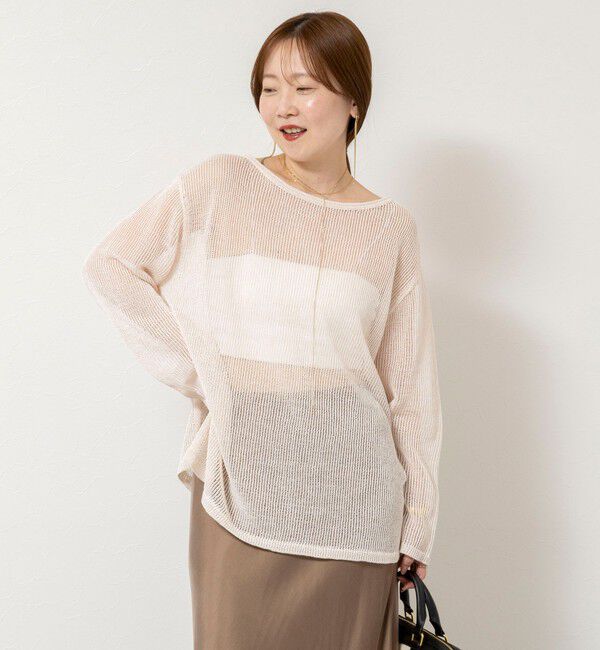 NOLLEY'S sophi「《手洗い可能》麻混針抜き天竺プルオーバー」|ニット・セーター|