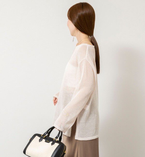 NOLLEY'S sophi「《手洗い可能》麻混針抜き天竺プルオーバー」|ニット・セーター|