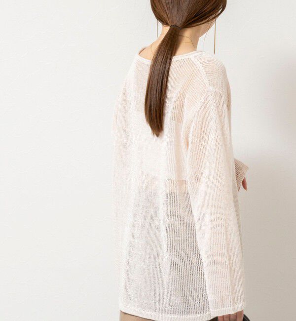 NOLLEY'S sophi「《手洗い可能》麻混針抜き天竺プルオーバー」|ニット・セーター|
