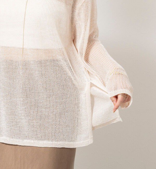 NOLLEY'S sophi「《手洗い可能》麻混針抜き天竺プルオーバー」|ニット・セーター|