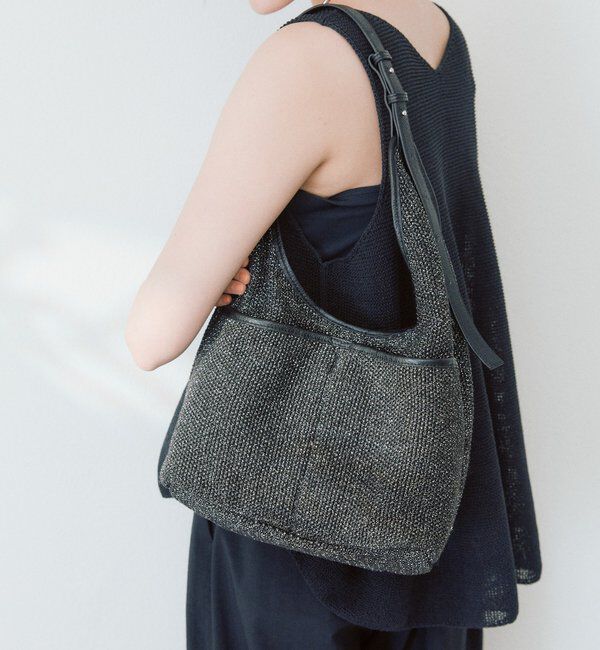  「予約【軽量】ラメサマーニットショルダー」|ショルダー・メッセンジャー|ブラック