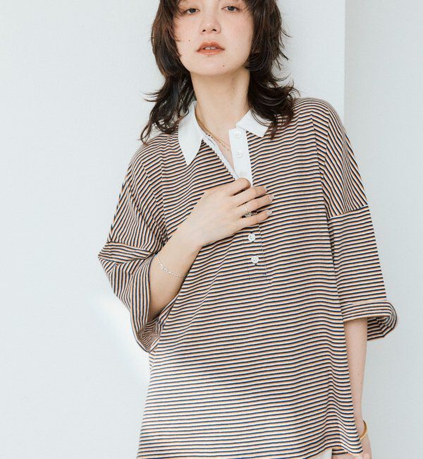 「予約【レトロな雰囲気に】マルチボーダーポロ」|Tシャツ・カットソー|