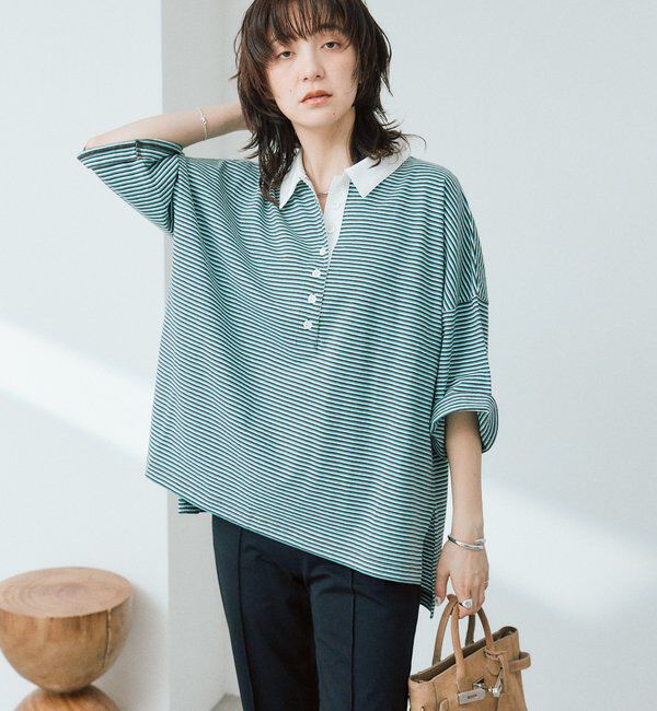  「予約【レトロな雰囲気に】マルチボーダーポロ」|Tシャツ・カットソー|