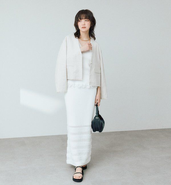  「予約【セットアップ対応可】フリンジボーダーニットスカート」|スカート|