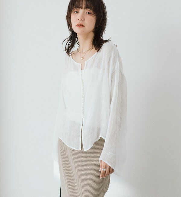  「【a Nice （ア ・ニース）】2WAYリネンブラウス」|シャツ・ブラウス|