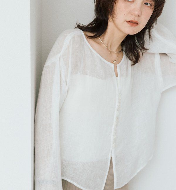  「【a Nice （ア ・ニース）】2WAYリネンブラウス」|シャツ・ブラウス|