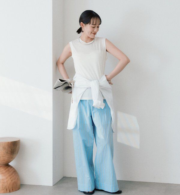  「【トレンド感抜群】リラクシーストライプパンツ」|チノ|