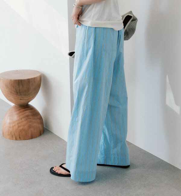  「【トレンド感抜群】リラクシーストライプパンツ」|チノ|