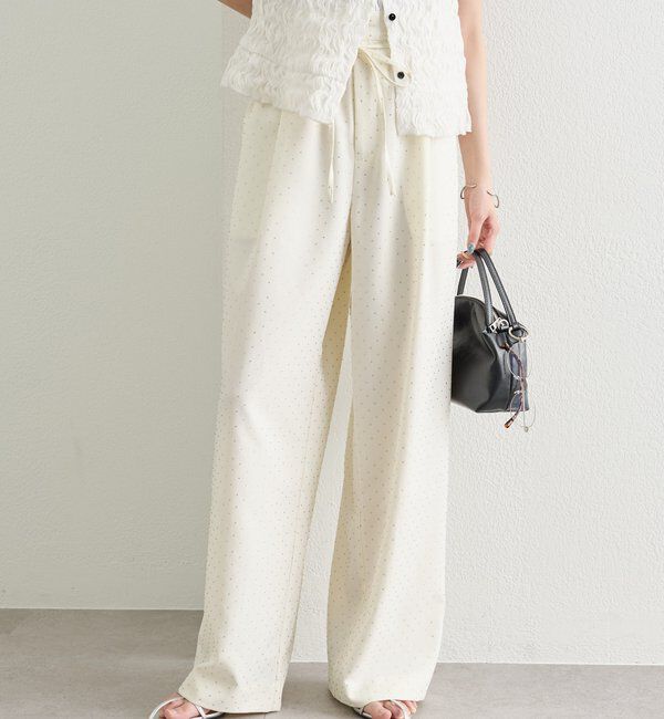  「ラインストーンWベルトパンツ」|チノ|