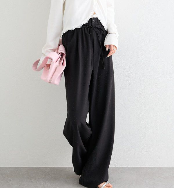  「ラインストーンWベルトパンツ」|チノ|