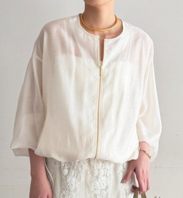  「シアーバルーンブルゾン」|ベスト・ジレ|オフホワイト