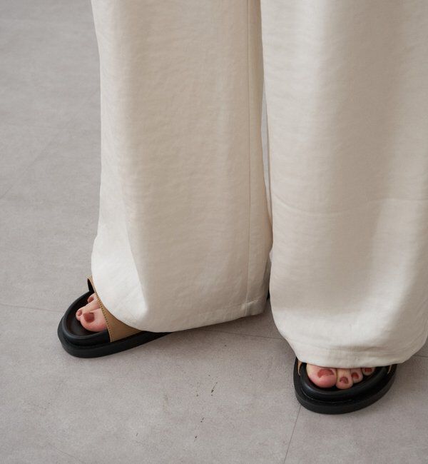  「サテンワイドイージーパンツ」|チノ|