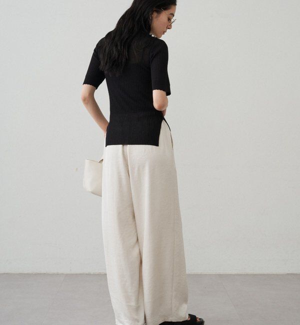  「サテンワイドイージーパンツ」|チノ|