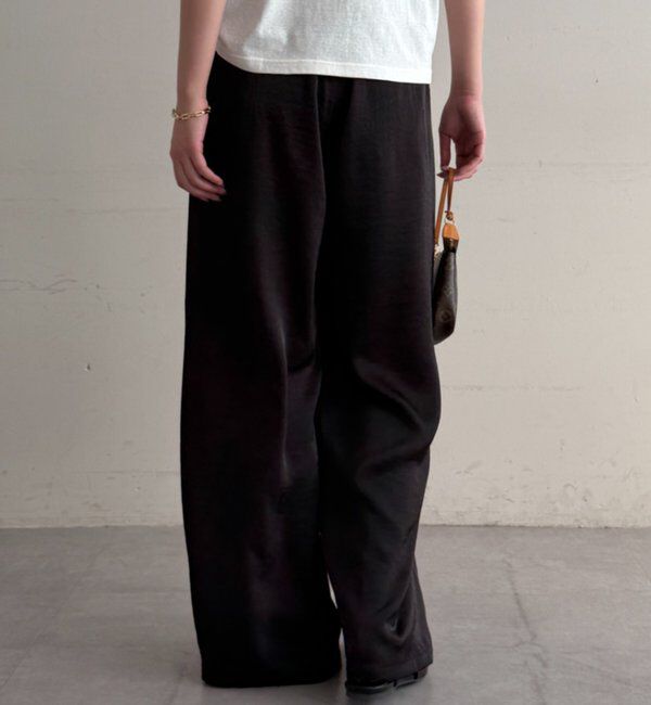 「サテンワイドイージーパンツ」|チノ|
