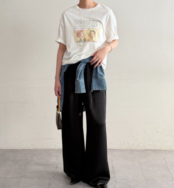  「サテンワイドイージーパンツ」|チノ|