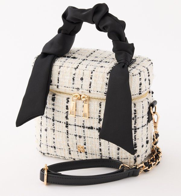  「ギャザーハンドルツイードバニティバッグ」|ショルダー・メッセンジャー|