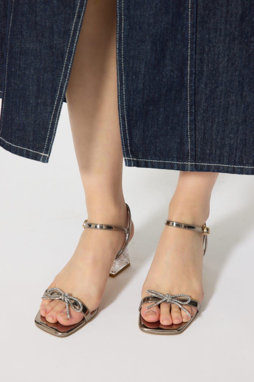rienda「ビジューリボンクリアヒールサンダル」|サンダル|SLV